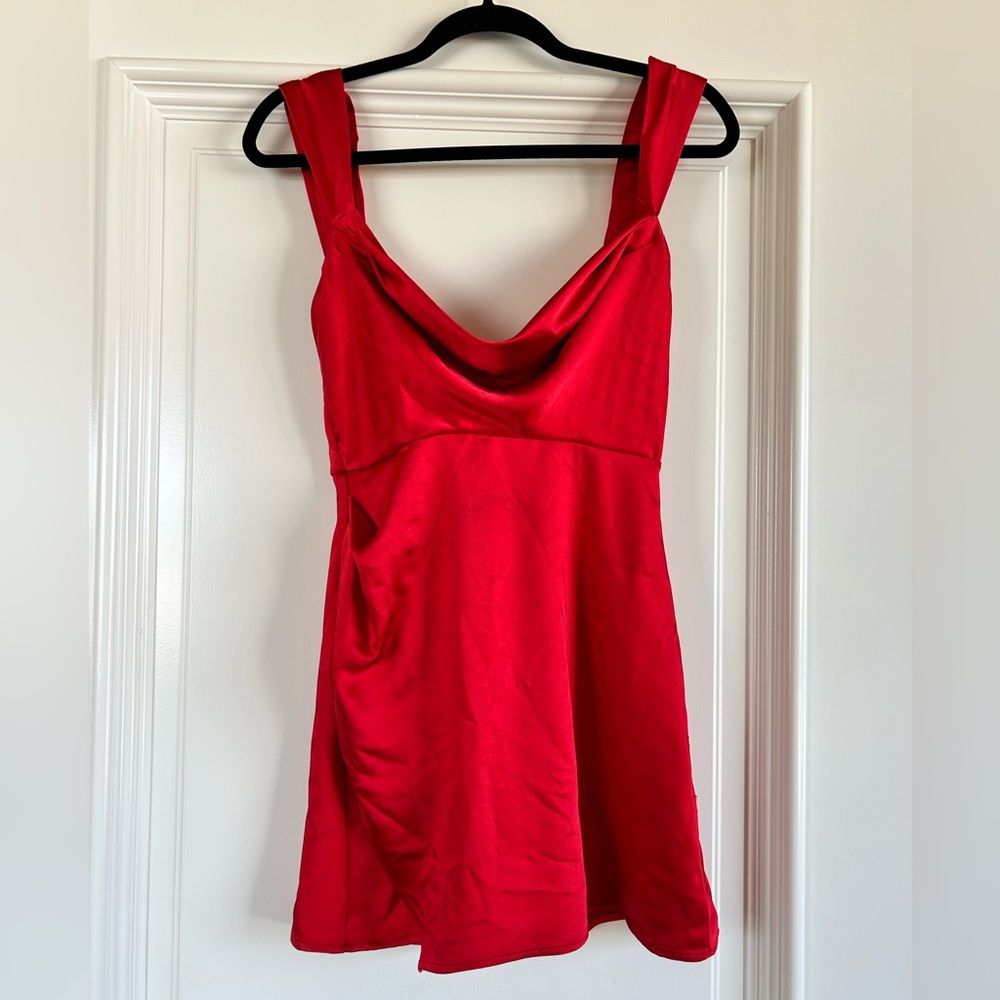 RNWY Red Silky Party Dress